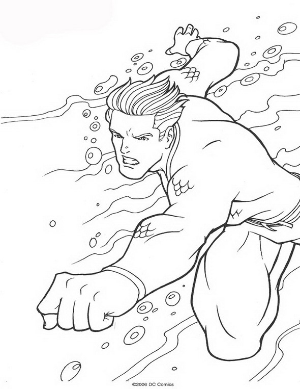 Plansa de colorat cu Aquaman 54 50